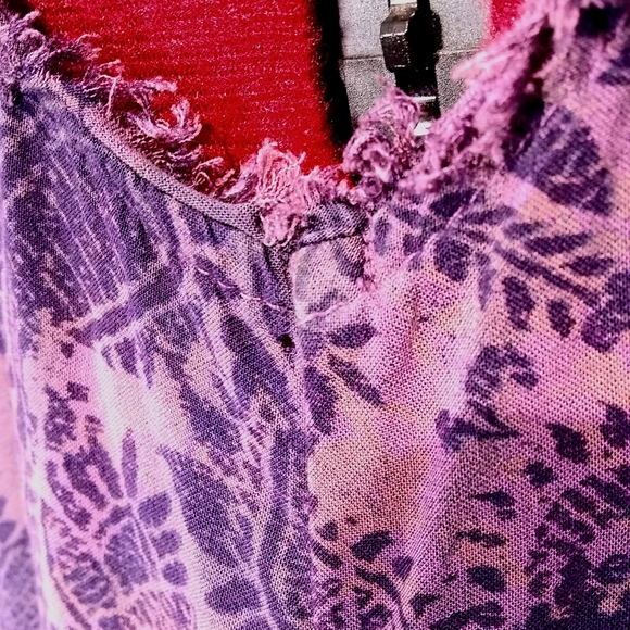 Ecote Small Purple Paisley Boho Soft Mini Dress - Picture 15 of 15